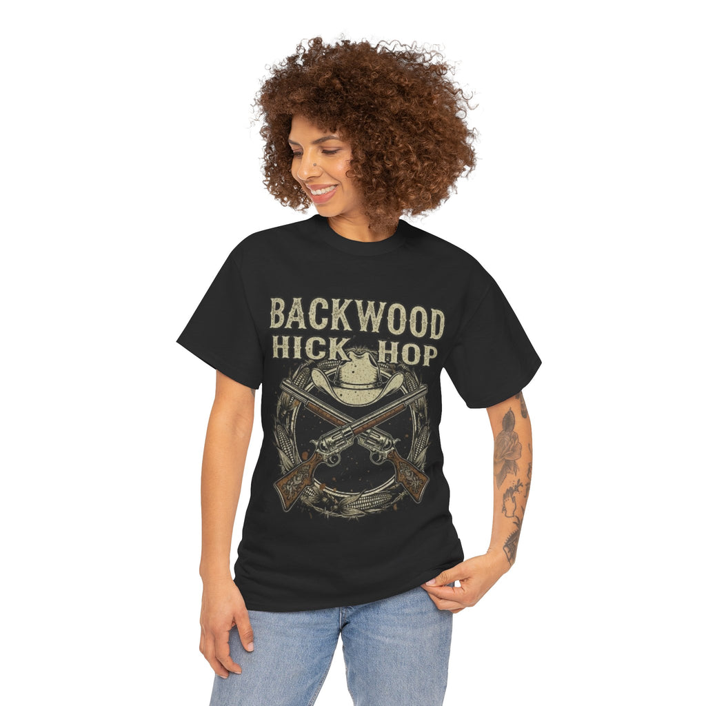 Backwood Hick Hop T-Shirt — Vintage Crossed Rifles Country Hip-Hop Tee