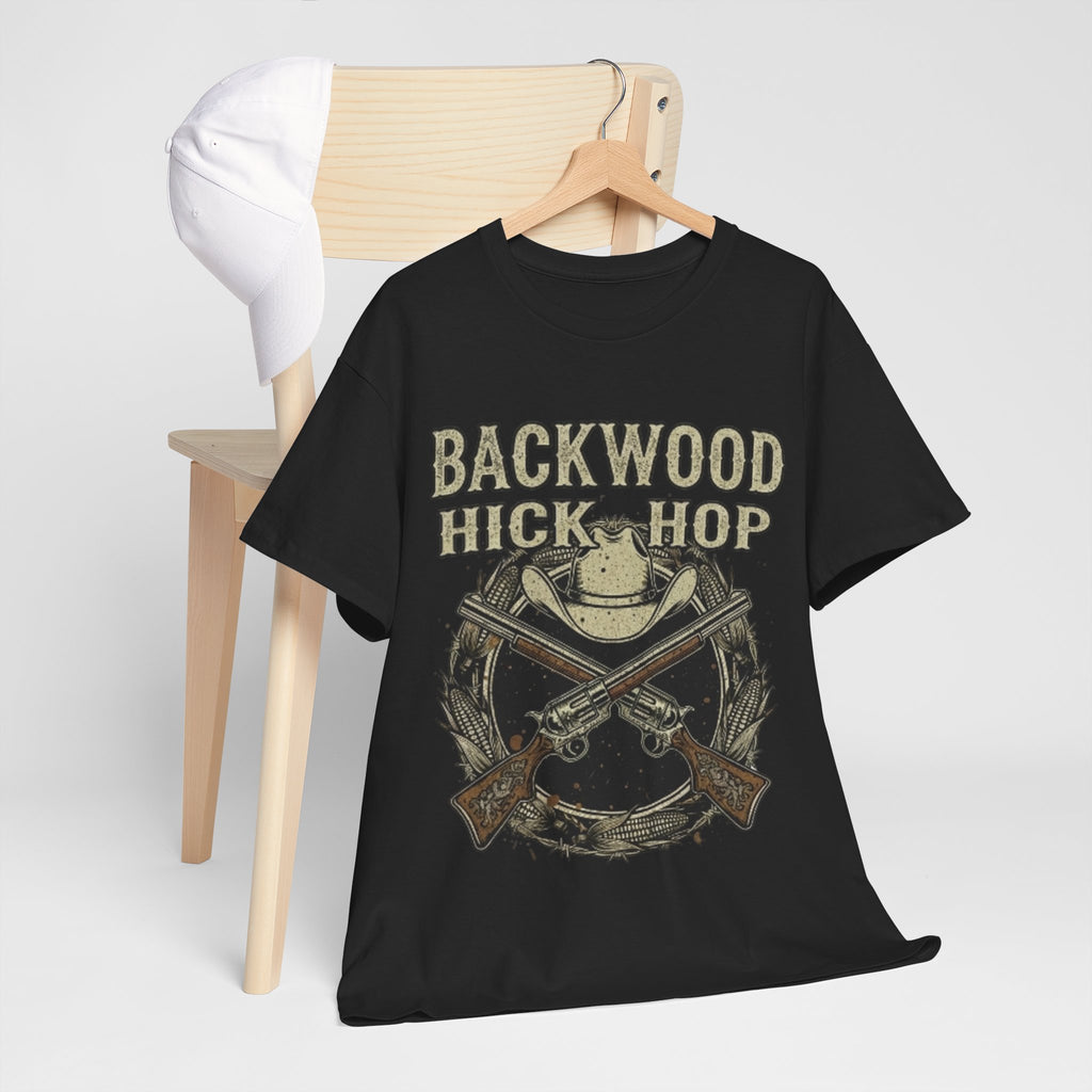 Backwood Hick Hop T-Shirt — Vintage Crossed Rifles Country Hip-Hop Tee